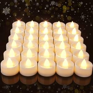 lot 8405 image: Amagic 50 Pcs Flickering Flameless LED Tea Lights Battery Operated, White