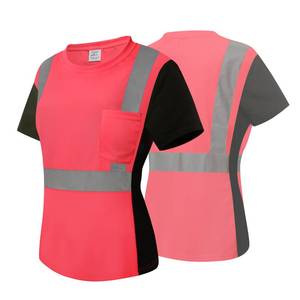 lot 8422 image: Besentinels High Visibility Shirts for Women Class 3 Short Sleeve Pink L