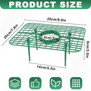 lot 8428 image: Qumenan 5 Pack Strawberry Plant Support Square Strawberry Supports for Garden Green Holder Plastic Stand with 4 Sturdy Legs Risers Growing Racks Frame