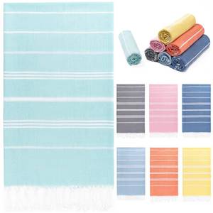 lot 8431 image: Turkish Beach Towel, 36x71 Quick Dry Sand Free Oversized Towel, Aqua