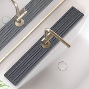 lot 8436 image: Faucet Mat for Kitchen Sink, Water Absorbent Kitchen Faucet Mat, Durable Sink Splash Guard with Raised Feet, Diatomite Fast Drying Kitchen Sink Faucet Mat, Bathroom Stone Drying Tray for Counter