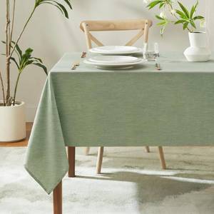 lot 8438 image: IVAPUPU Textured Linen Rectangle Table Cloth, Sage Green, 52 x 70 Inch