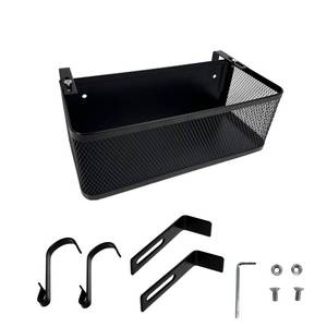 lot 8442 image: AZSRKRBM Bedside Caddy Shelf with Hook, Bed Shelf Organizer for Bunk Bed, Office Cubicle, Dorm Room, Holder for Phone, Snacks, Books (Black, 114.93.9 inch)