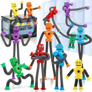 lot 11492 image: Robot Sensory Pop Tubes Toys 12PCS for Toddlers Boys Age 3-8, Suction Cup Stretchy Fidget Toy, Travel Toys, Autism Stress Relief, Birthday Christmas Stocking Stuffers Party Favors