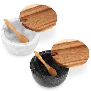 lot 11494 image: HESHIBI Salt Cellar Box with Lid & Spoon, Marble Bowl Set