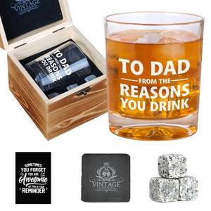 lot 11498 image: Ithmahco Dad Gifts For Fathers Day, To Dads From The Reasons You Drink Glass, Whiskey Set For Men, Father ��s Day Gift For Dad, Cool Father Gifts From Son, Daughter