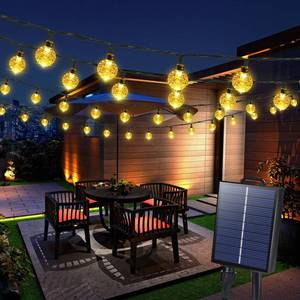 lot 11513 image: Joomer Solar String Lights Outdoor Waterproof, 65FT 100LED Globe,Warm White