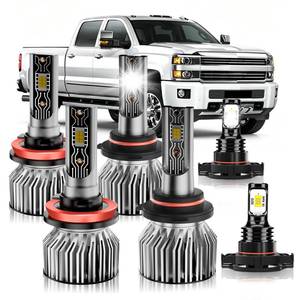 lot 12371 image: VIONTREX Fit for Chevy Silverado 1500 2500 3500HD 2007-2022 High Beam Low Beam Fog Lights Bulbs Combo,800% Brightness 6500K White Driving Light Bulbs Set with 15000 PRM Fan,Plug n Play,IP68 Pack of 6