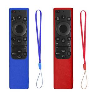 lot 12389 image: 2 Pack Silicone Remote Cover for Samsung Smart TV Remote 2019��2026, Non-Glow Protective Case for Solar Cell Remote BN59-01357 BN59-01385 BN59-01265A, Anti-Slip (Ocean Blue & Red)