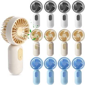 lot 19671 image: Rossesay 8 Pack Rechargeable Mini Portable Fan Bulk,Blue White Beige