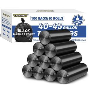 lot 19677 image: T.FORING 40-45 Gallon Trash Bags Heavy Duty,1.6 Mil,39 x 47,100 Count