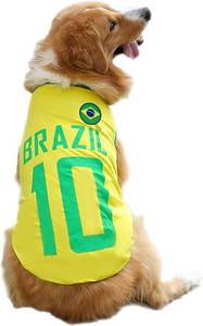 lot 20250 image: GabeFish Dog World Cup T Shirt Pets Football Jersey Sports Soccer National Team Vest Cat Summer Cool Clothes Apparel Yellow 5X-Large