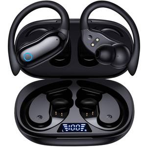 lot 20252 image: GNMN Active Noise Cancelling Ear Buds AI Translation Wireless Earbuds 96hrs Playback Bluetooth Headphones Dual Battery Display Stereo Bass Earphones with Earhooks Microphone for SportsRuningWorkout