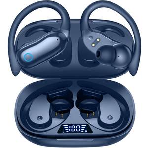 lot 20258 image: GNMN Active Noise Cancelling Ear Buds Wireless Earbuds 96hrs Playback Bluetooth Headphones Dual Battery Display Stereo Bass Earphones with Earhooks Microphone IPX7 Waterproof for SportsRuningWorkout