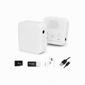 lot 20290 image: GizmoGlee MP3 Player Portable, Screen-Free, with Wired Headphones & Speaker Play. with 4GB Memory Card (Stores 500 Songs), HD Resin Panel, Ideal Student Gift. (Pearlescent White)