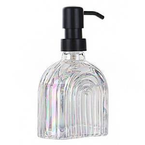 lot 20306 image: OCTMUSTARD Glass Kitchen Soap Dispenser Bathroom, 9 Oz, Refillable Liquid Modern Soap Dispenser for Hand Soap, Lotion Dispensers Bottle - Home, Commercial Countertop Decor. (Colorful)