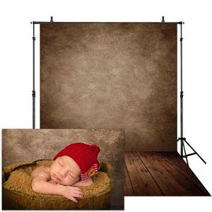 lot 20325 image: Allenjoy 5x7ft Soft Fabric Brown Wall with Wooden Floor Photography Backdrop Newborn Baby Photoshoot Abstract Portraits Photo Photographer Background Props
