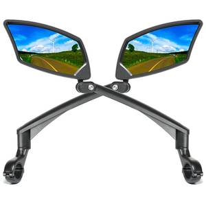 lot 20328 image: BriskMore Handlebar Bike Mirror - Crystal Clear HD Glass, 360° Adjustable&Foldable Mirror for Safe Riding, Wide Angle Rearview for E-Bikes, Mountain Bikes & Scooters,Bicycle Mirrors,1 PAIR