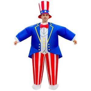 lot 1280 image: MROMT Inflatable Uncle Sam Costume Adult Independence Day patriotic blow up costume 4th of july inflatable costume uncle sam blow up suit