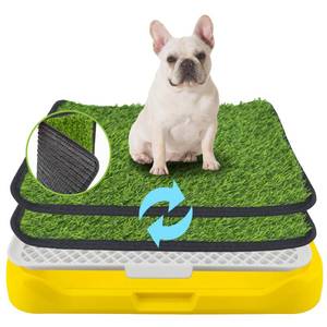 lot 1299 image: A 2Pack 18x14 Artificial Dog Grass Potty Pad with Tray Rubber Backing
