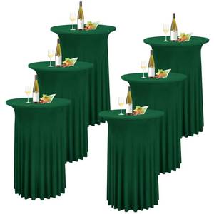 lot 1315 image: REWOMC 6 Packs Dark Green Round Cocktail Table Skirt 32x 43