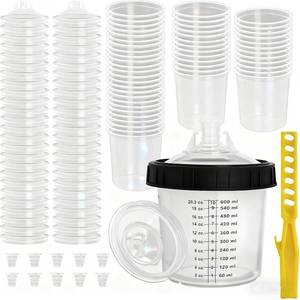 lot 1316 image: Paint Spray Gun Disposable Cup System, 600ml (20oz) Paint Mixing Cup Kit