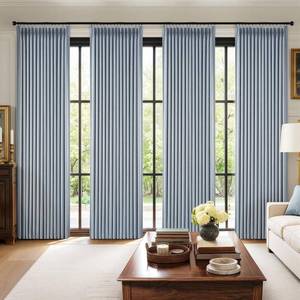 lot 1319 image: MIULEE Pinch Pleated 100% Blackout Curtains 40x84 Chambray Blue 4 Panels