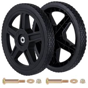 lot 1334 image: CheeMuii 2PCS 14 Lawn Mower Wheels Kit for Cart, Push Mower, Generator,Etc