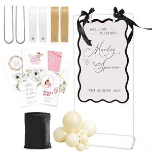 lot 1336 image: Wedding Welcome Sign Stand, White Sign Holder, Includes Design Bundle
