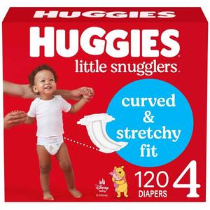 lot 1343 image: Huggies Little Snugglers Diapers - Size 4 - 120ct