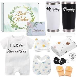 lot 1345 image: 14PCS New Mom Gifts for Women, Gender Reveal Gifts, Pregnancy Gifts for New Parents Expecting Mom, Baby Shower Gifts for Mom to Be, Pregnancy Gifts with 20 OZ Mom and Dad Tumbler for First Time Moms