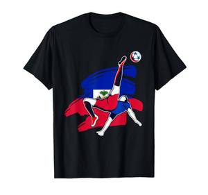 lot 2000 image: Haiti Soccer Fans Jersey Pride Proud Haitian Football Lovers T-Shirt L