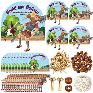 lot 2326 image: Motipuns 24 Sets David and Goliath Crafts Kit Sunday School David and Goliath Card Vbs Crafts for Christian Bible Story Party Decorations Religious Education Activities Home Church Activities Supplies