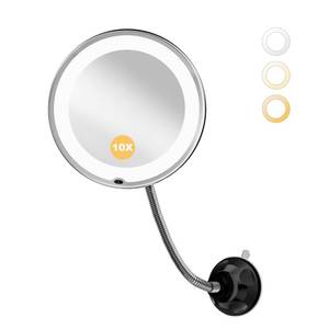 lot 2330 image: 10x Makeup Mirror with Lights, Flexible Magnifying Mirror 3 Light Modes