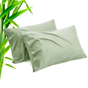 lot 2347 image: TELUS Green Pillow Cases Standard Size 2 Pack, Bamboo Rayon Cooling Pillowcases with Envelope Closure, Cool Breathable Pillow Cover for Hot Sleepers & Night Sweats, 20x26 inch