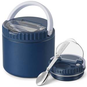 lot 2373 image: 12oz Thermo for Hot Food Kids,Wide Mouth Insulated Vacuum Food Container with Foldable Spoon,Leak-Proof Stainless Steel Lunch Soup Thermo for Kids School Travel(Blue)