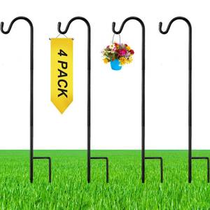 lot 2391 image: Yetene 4 Pcs 24 Inch Shepherds Hook for Outdoor Adjustable Bird Feeder Pole