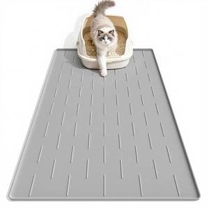 lot 2398 image: Pieviev Silicone Cat Litter Mat, Traps Litter & Easy to Clean, 34 x 22