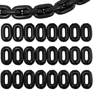lot 2409 image: 24PCS Black Foil Chain Balloons, 16 Inch Giant Garland for 80s 90s Hip Hop