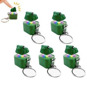 lot 2411 image: 5 Pack Frog Croaking Fidget Toy Keychain, Rechargeable LED Keyboard Clicker, Portable Sensory Fidget Toy for Adult Anxiety Stress Relief(Green)