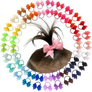 lot 2420 image: C�LLOT Baby Hair Ties with Bows,50pc 2 inch Baby Hair Bow Ponytail Holders