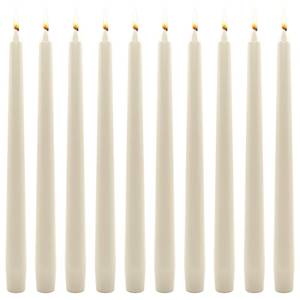 lot 2426 image: 10 PCS Taper Candles Ivory White Dripless Unscented Smokeless 10 Inch Tall Paraffin Wax Sticks with Cotton Wicks, 7-8 Hours Burning Time for Wedding Christmas Table Decor & Candlestick Holders