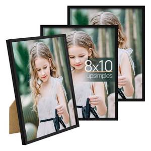 lot 2434 image: upsimples 8x10 Picture Frame Glass, Thin Border, Black Photo Frames, 3Pcs