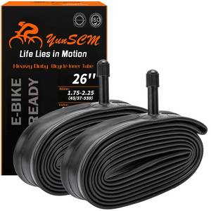 lot 2438 image: A 2-PCS 26 Heavy Duty Bike Tubes 26x1.751.952.1252.25 AV Schrader Valve (4557-559) 26 Bicycle Tube Compatible with 26 x 1.75 26x1.95 26x2.0 26x2.10 26x2.125 26x2.20 26x2.25 Tire Tubes