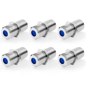 lot 2442 image: VCE RG6 Coax Cable Connector 3GHz F-Type Nickel Female to Female 6 Pack
