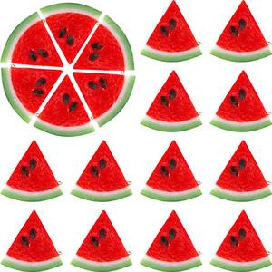 lot 2447 image: Yaomiao Fake Watermelon Simulation Watermelon Slices Artificial Fruit Slice Realistic Lifelike Fake Fruits Plastic Decor for Photography Props