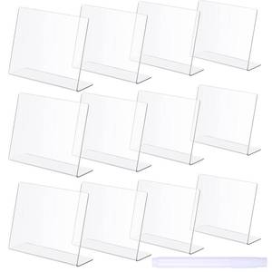 lot 2450 image: Outus 12 Pcs 4 x 3 Inches Buffet Food Labels Mini Small Chalkboard Signs Clear Acrylic Food Markers Little Price Signs with 2 Pcs Erasable Marker for Wedding Birthday Bakery Table Display