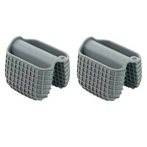 lot 2452 image: Kalopro Mini Silicone Oven Mitts Set, Oven Mitts Heat Insulation, Oven Gloves for Kitchen Cooking and Baking, Protecting Fingers Mini Oven Hand Clips are Sold in Pairs(Square-Gray)