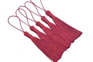 lot 2456 image: KONMAY 20pcs Silky Handmade Tiny(3.5) Soft Craft Mini Tassels with Loops for Bookmarks Jewelry Making, Decoration DIY Projects (Wine)