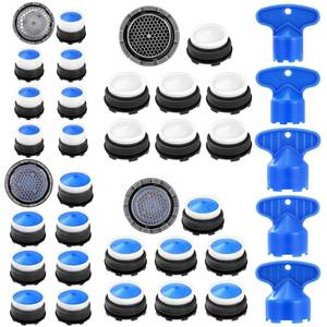 lot 2459 image: 28 pcs Faucet Aerators with 5 Pcs Faucet Aerator Key Aerators Replacement Inserts for Sink M16.5 18.5 21.5 24 mm for Bathroom or Kitchen